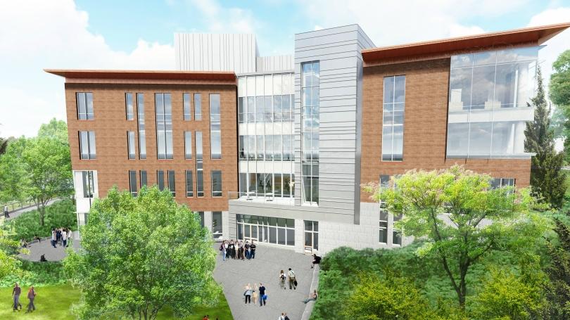 artists's rendering of the future building for engineering and computer science