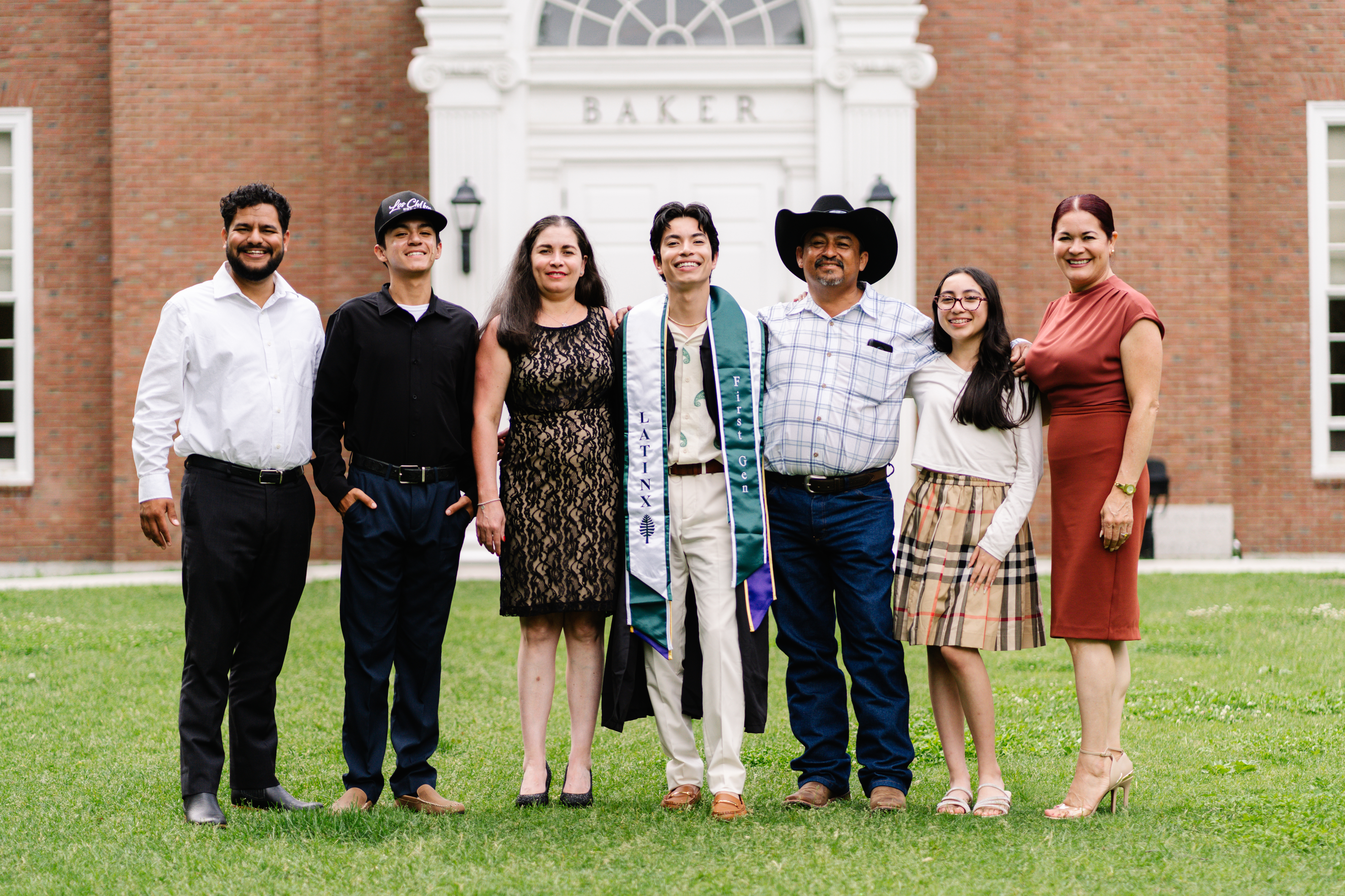 Juan Quinonez Zepeda ’22 and his family at his Dartmouth graduation in 2022.