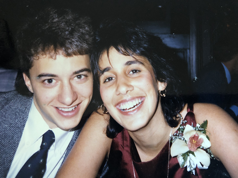 Geeta with Russell Kemp ’87 at a Sig Ep formal her freshman year