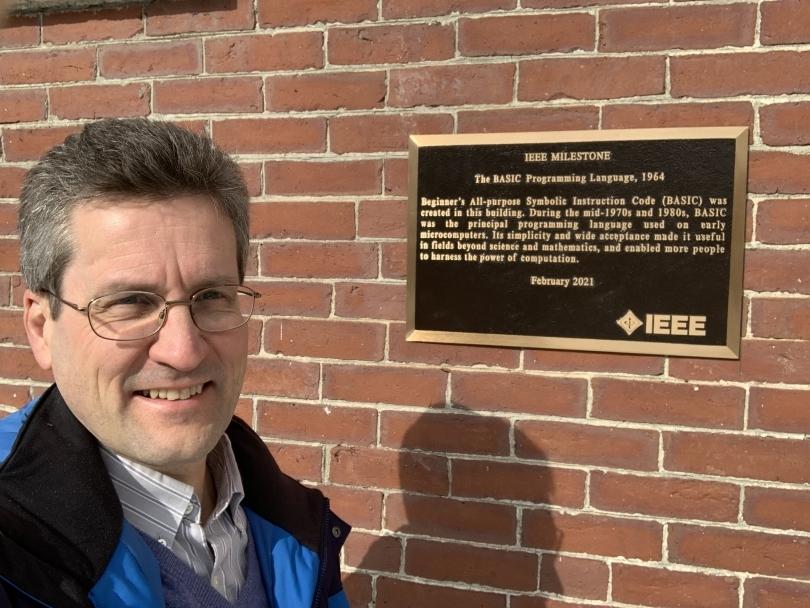 Dave Kotz in front of IEEE Plaque
