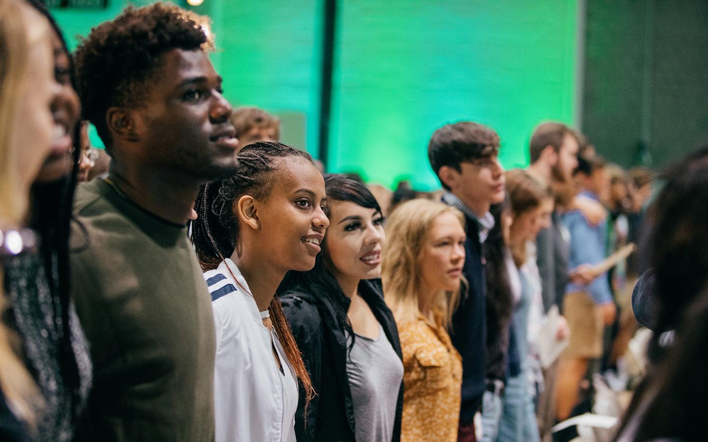 Students at a leadership event