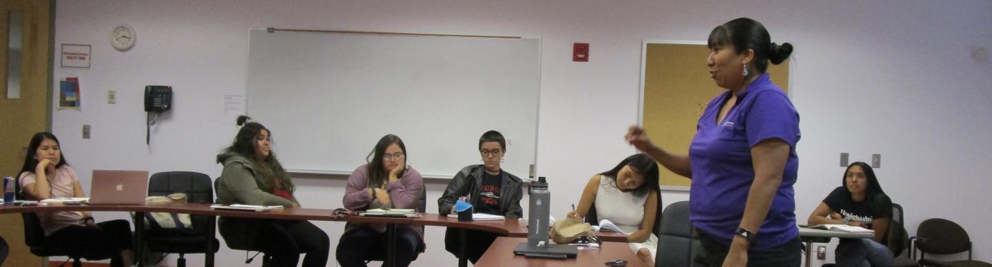 Students and professor in a classroom