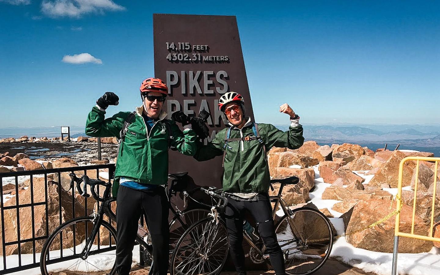 Bart Miller ’88 and Dave Havlick ’87 on Pikes Peak in Colorado