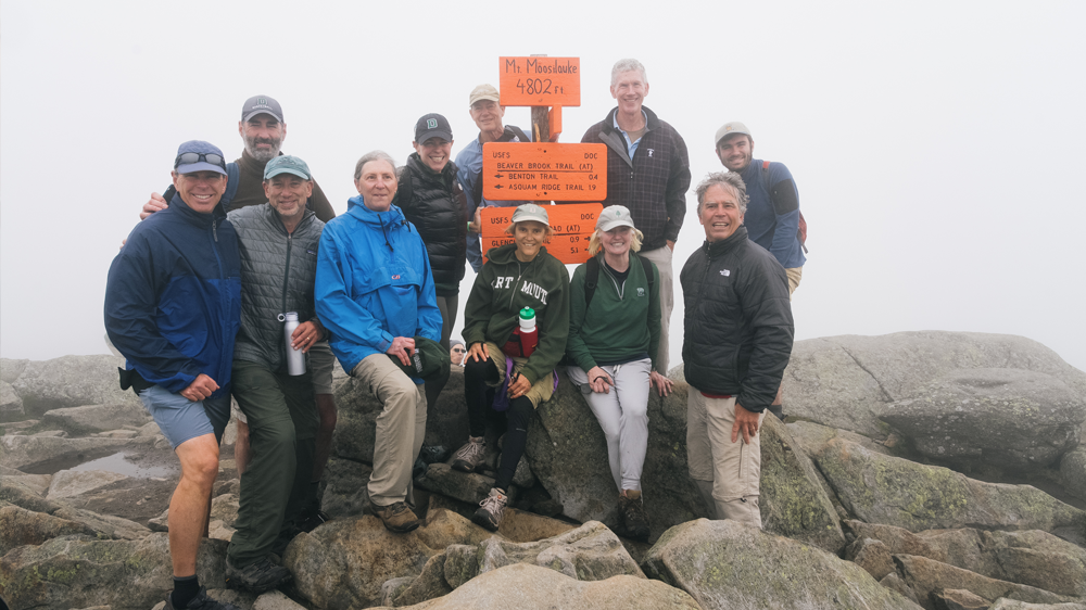 President Beilock & members of the Class of ’83 at the top of Mt. Moosilauke