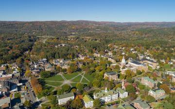 Aerial shot of Dartmouth campus
