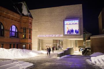 The Hood Museum exterior at night