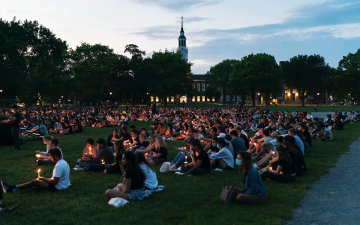 Students attended a candlelight vigil in May 2021 honoring the loss of Dartmouth students