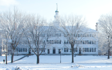 Dartmouth Hall on a snowy day