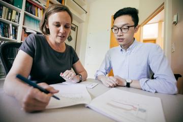 Dartmouth Professor with student 